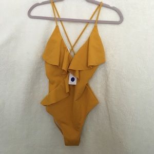 Cupshe | v-neck ruffled monokini | XS